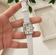 Load image into Gallery viewer, White Whimsy Leather Watch