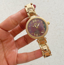 Load image into Gallery viewer, Gold Red Lunelle Metal Watch