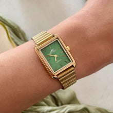 Load image into Gallery viewer, Gold Green Miyoko Classic Petite Tank Metal Watch