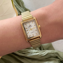 Load image into Gallery viewer, Gold White Miyoko Classic Petite Tank Metal Watch