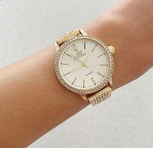 Load image into Gallery viewer, Gold White Girly Girl Metal Watch
