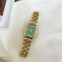 Load image into Gallery viewer, Gold Green Belmont Metal Watch