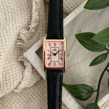 Load image into Gallery viewer, Black Rosegold Beige Sleek Leather Watch