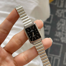 Load image into Gallery viewer, Silver Black Vintage Metal Watch