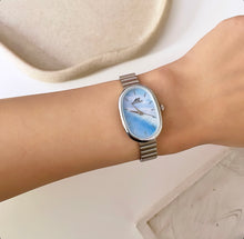 Load image into Gallery viewer, Silver Blue Girlfriend Metal Watch
