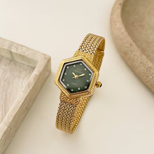 Load image into Gallery viewer, Gold Green Solara Metal Watch