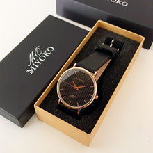 Load image into Gallery viewer, Black GENT Men Leather Watch