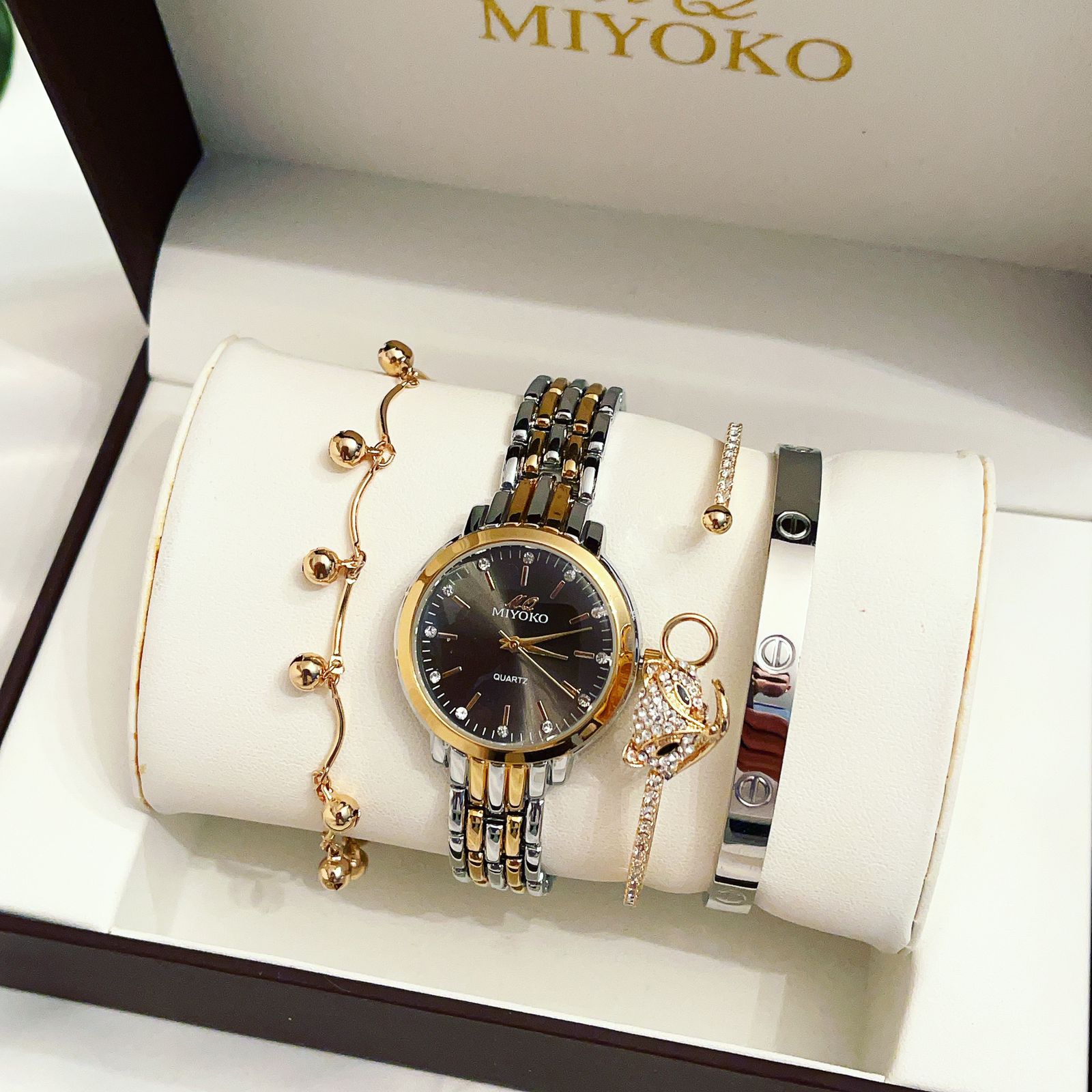 Mixed in Black Quartz Miyoko Watch Set Miyoko Watches