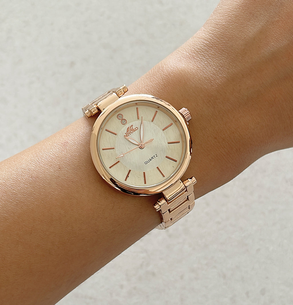 Rose Gold Elle Metal Watch