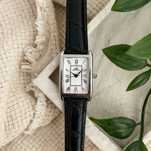 Load image into Gallery viewer, Black Silver White Sleek Leather Watch
