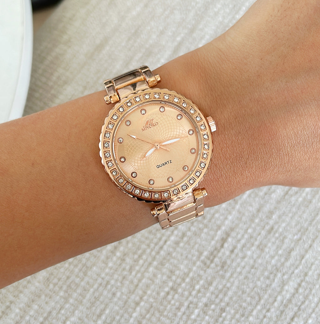 Rose Gold Bond Metal Watch