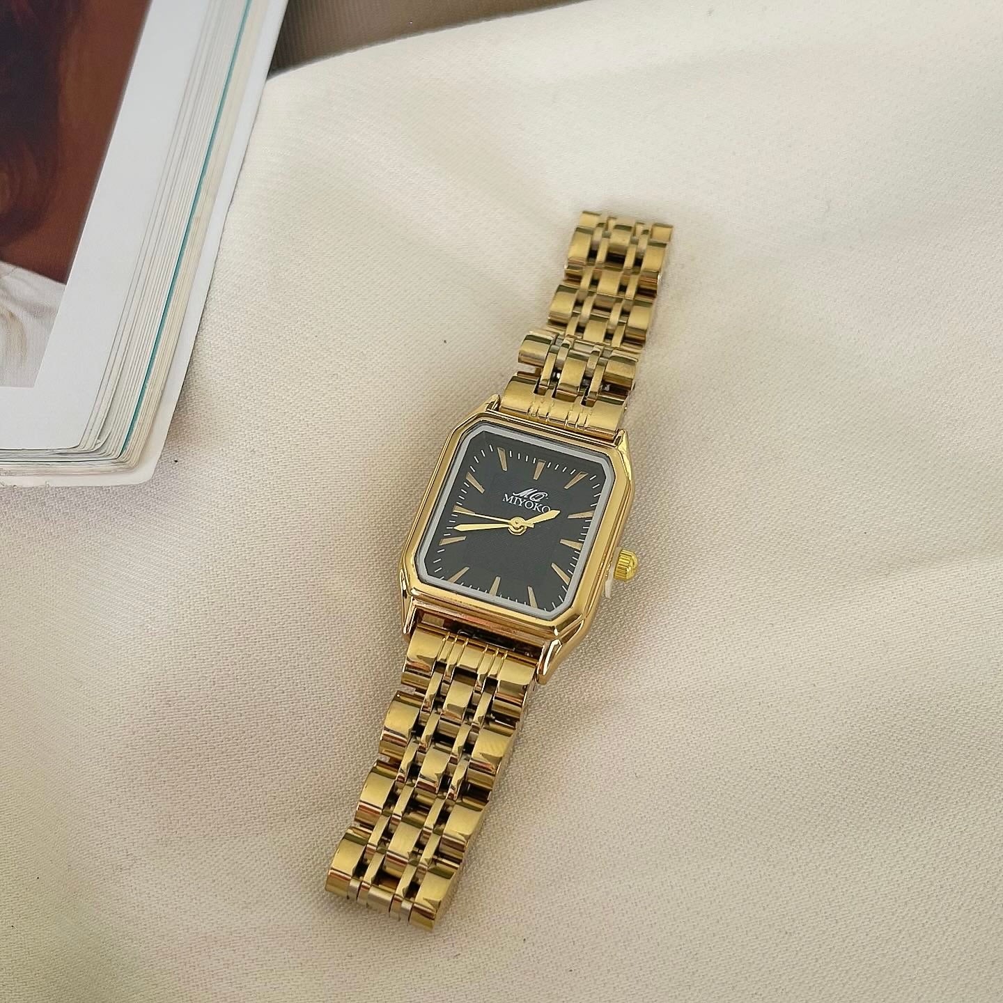 Gold Black Belmont Metal Watch