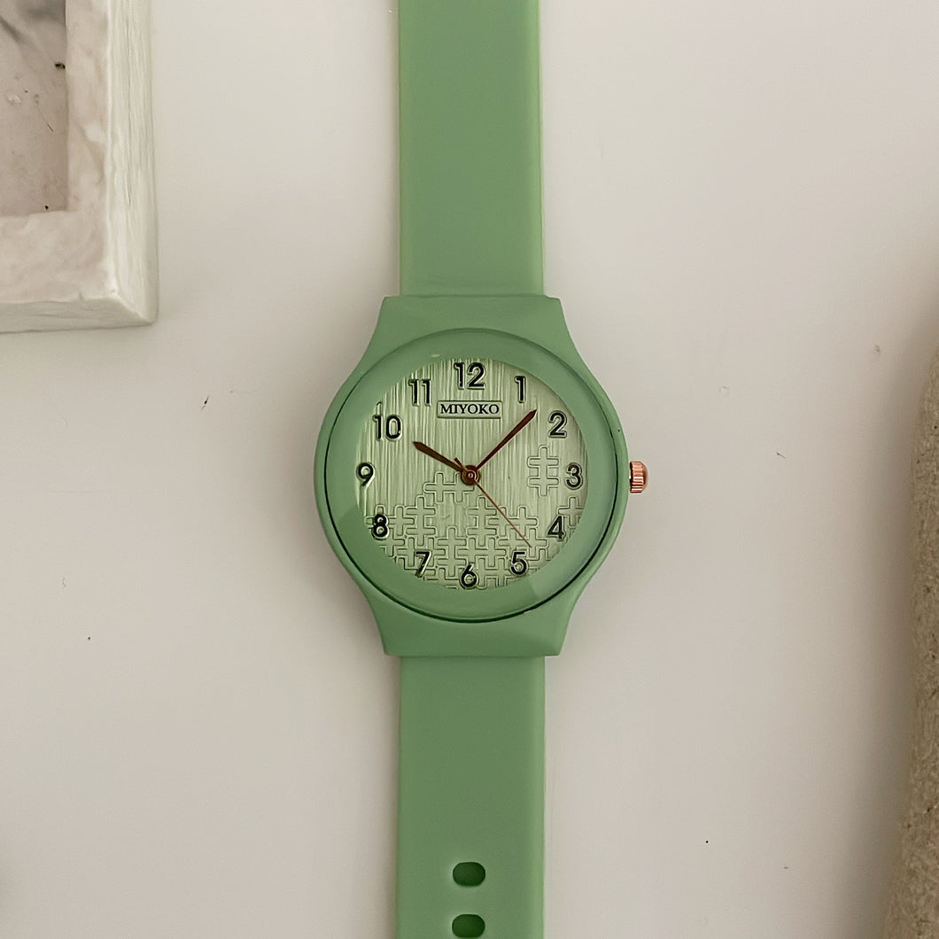 Green Practical Rubber Watch