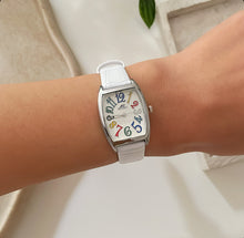 Load image into Gallery viewer, White Whimsy Leather Watch
