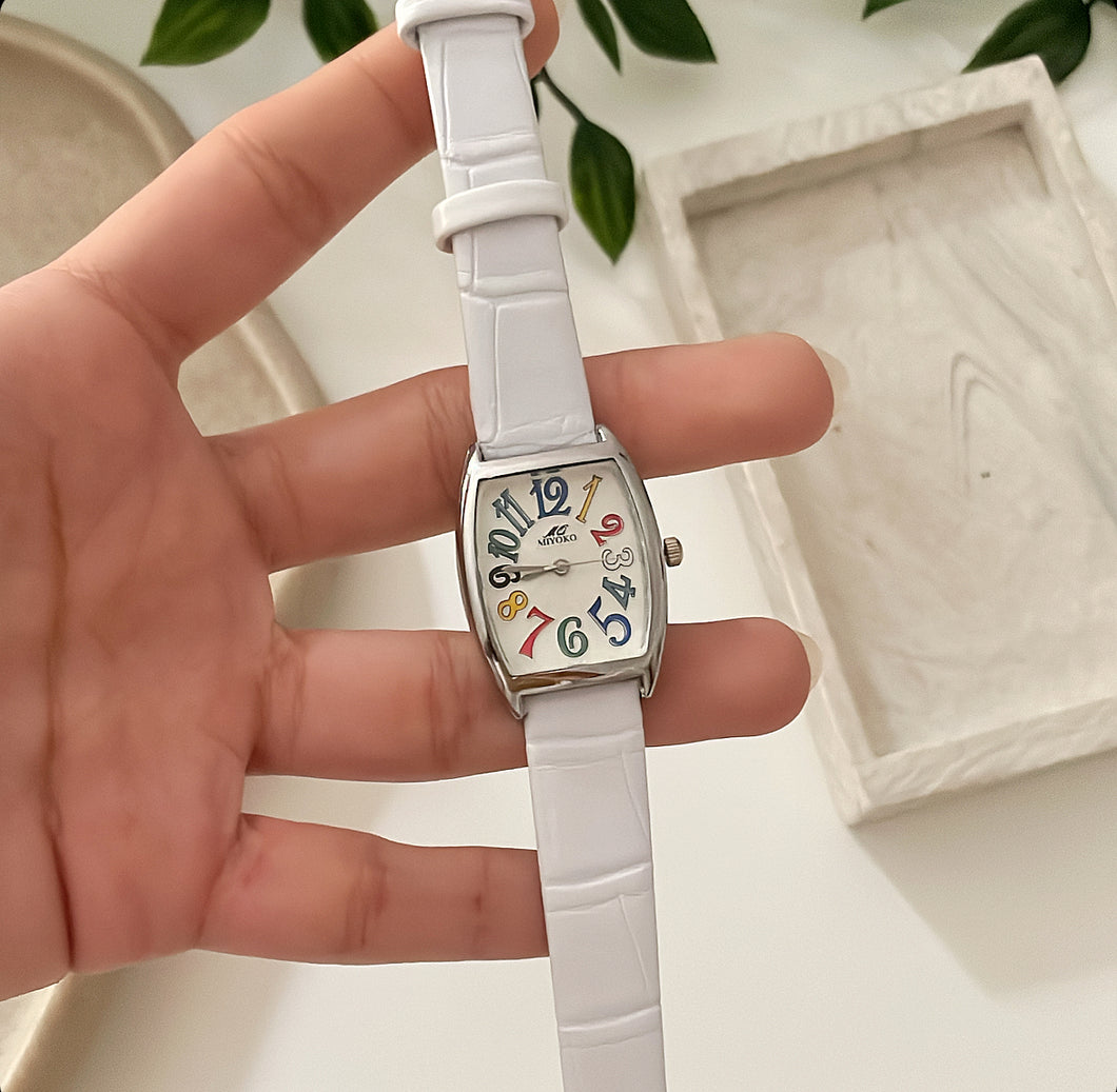 White Whimsy Leather Watch