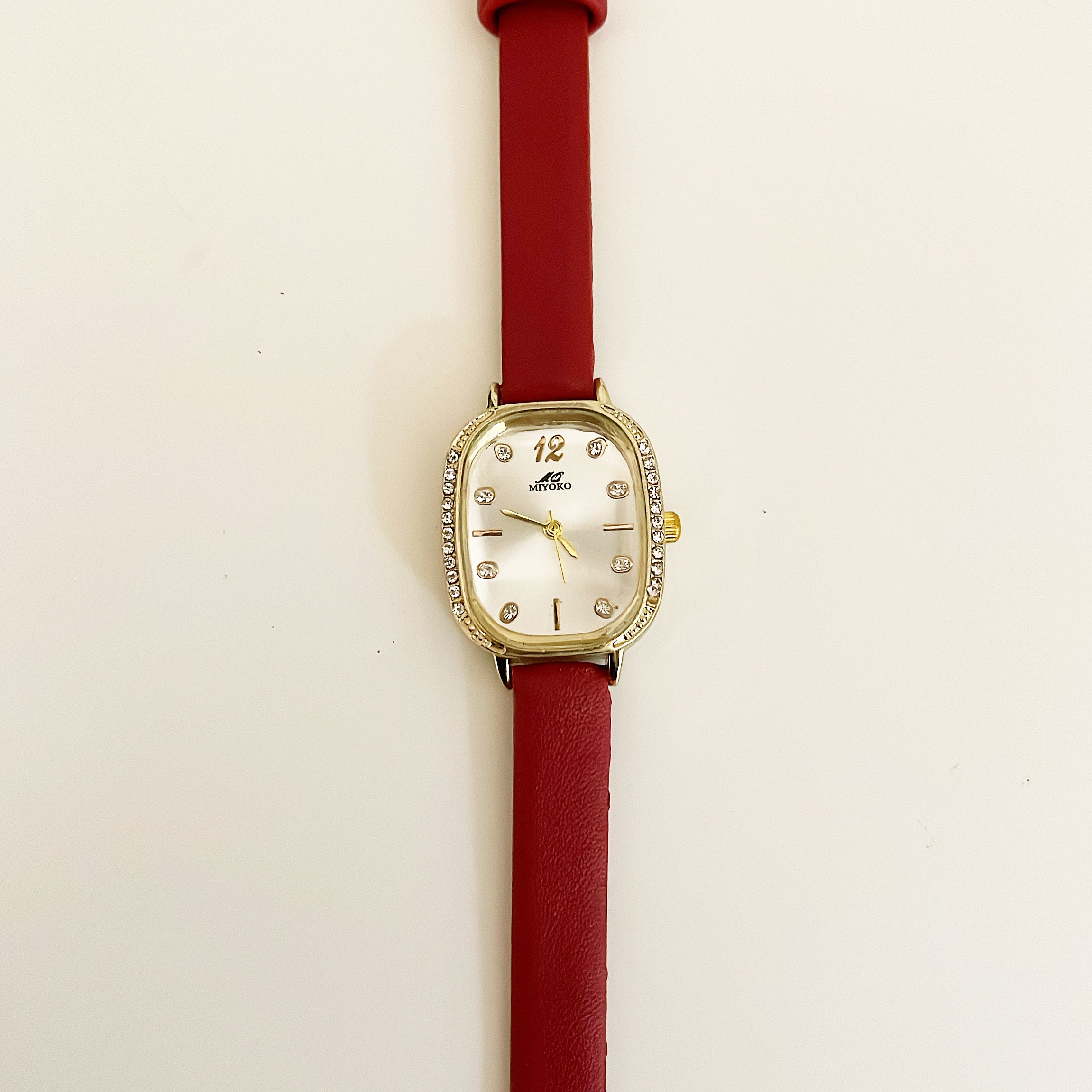 Red Eleganza Leather Watch