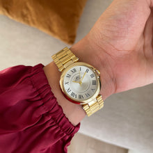 Load image into Gallery viewer, Gold White Diaries Metal Watch
