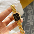 Gold Black Vintage Metal Watch