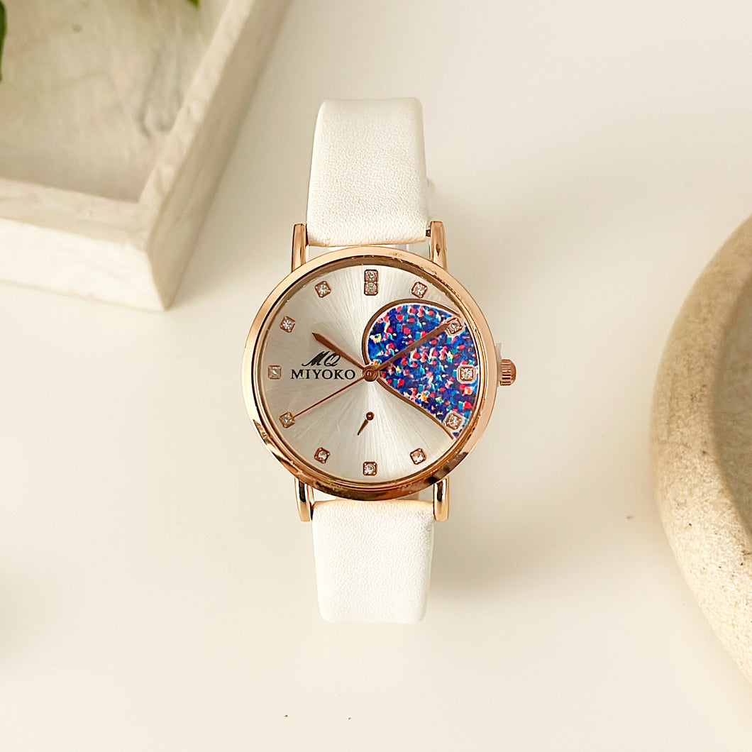 White Mirage Leather Watch