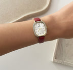 Red Eleganza Leather Watch