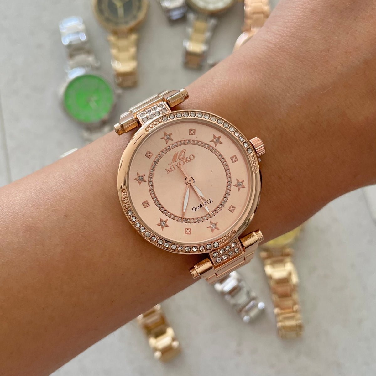 Rose Gold Good Vibes Metal Watch