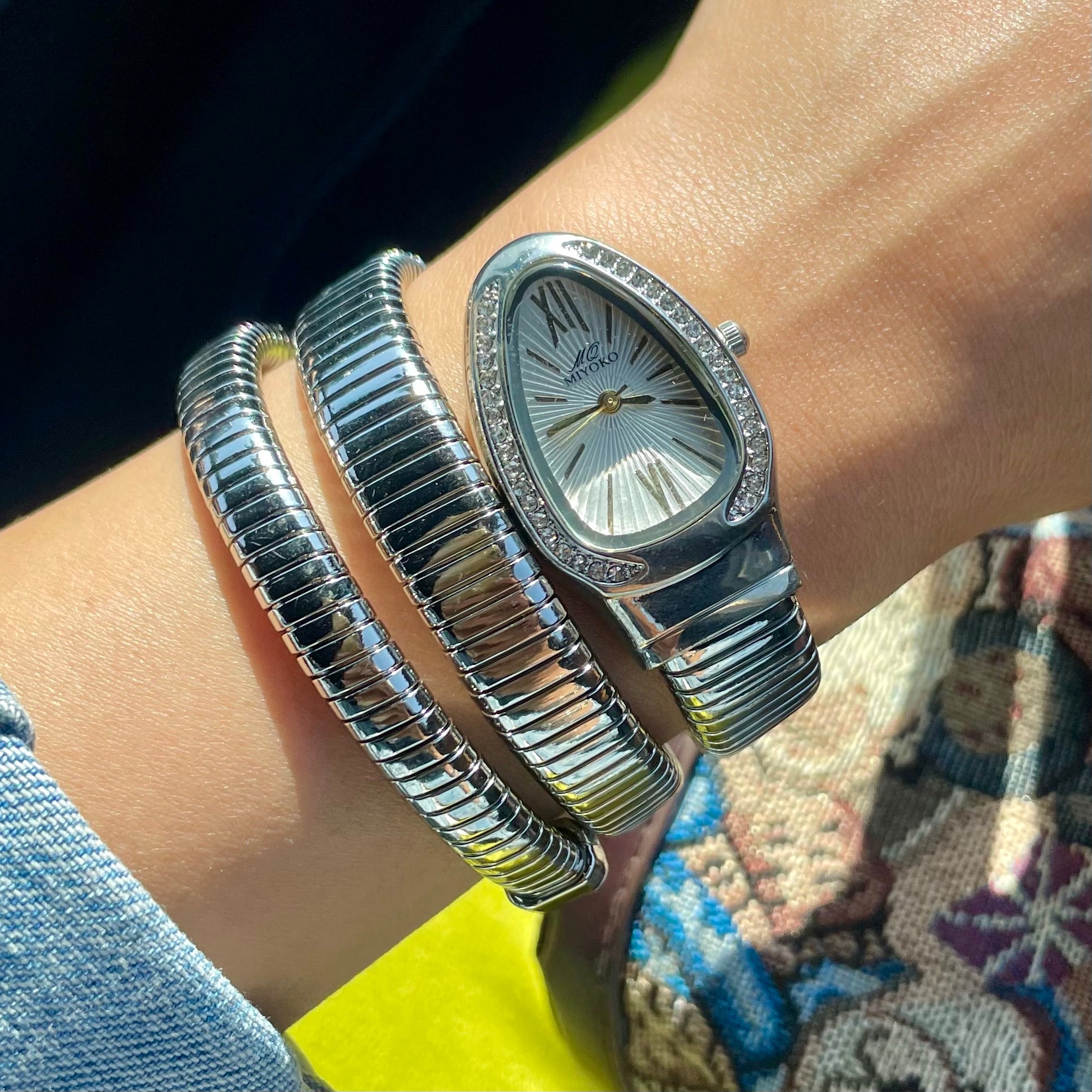 Silver X White Sneaky Metal Watch