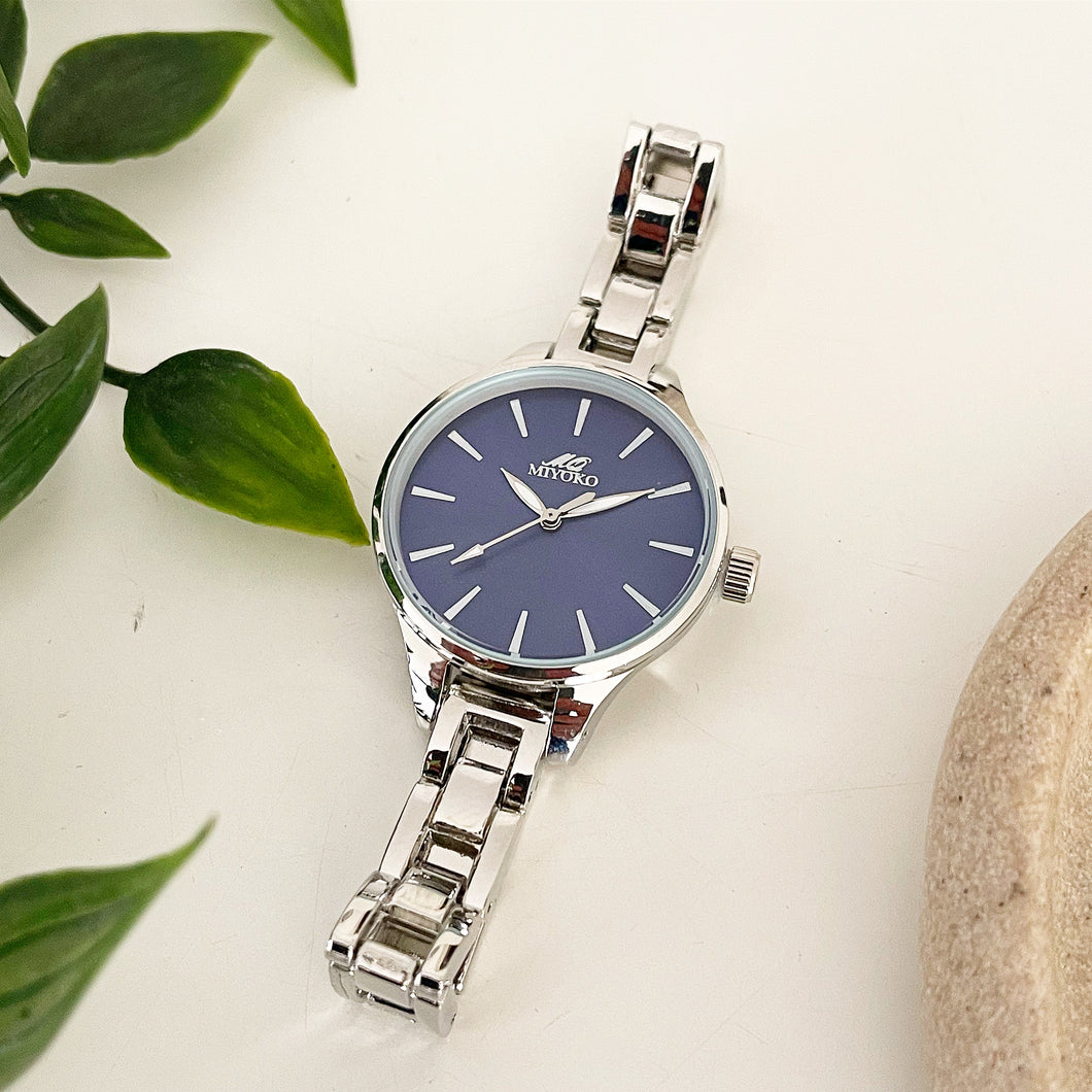 Silver Blue Lyra Metal Watch