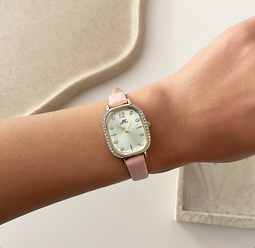 Pink Eleganza Leather Watch