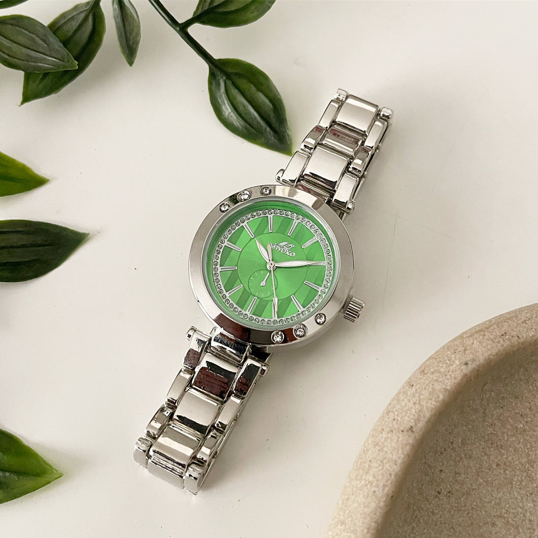 Silver Green Aristo Metal Watch