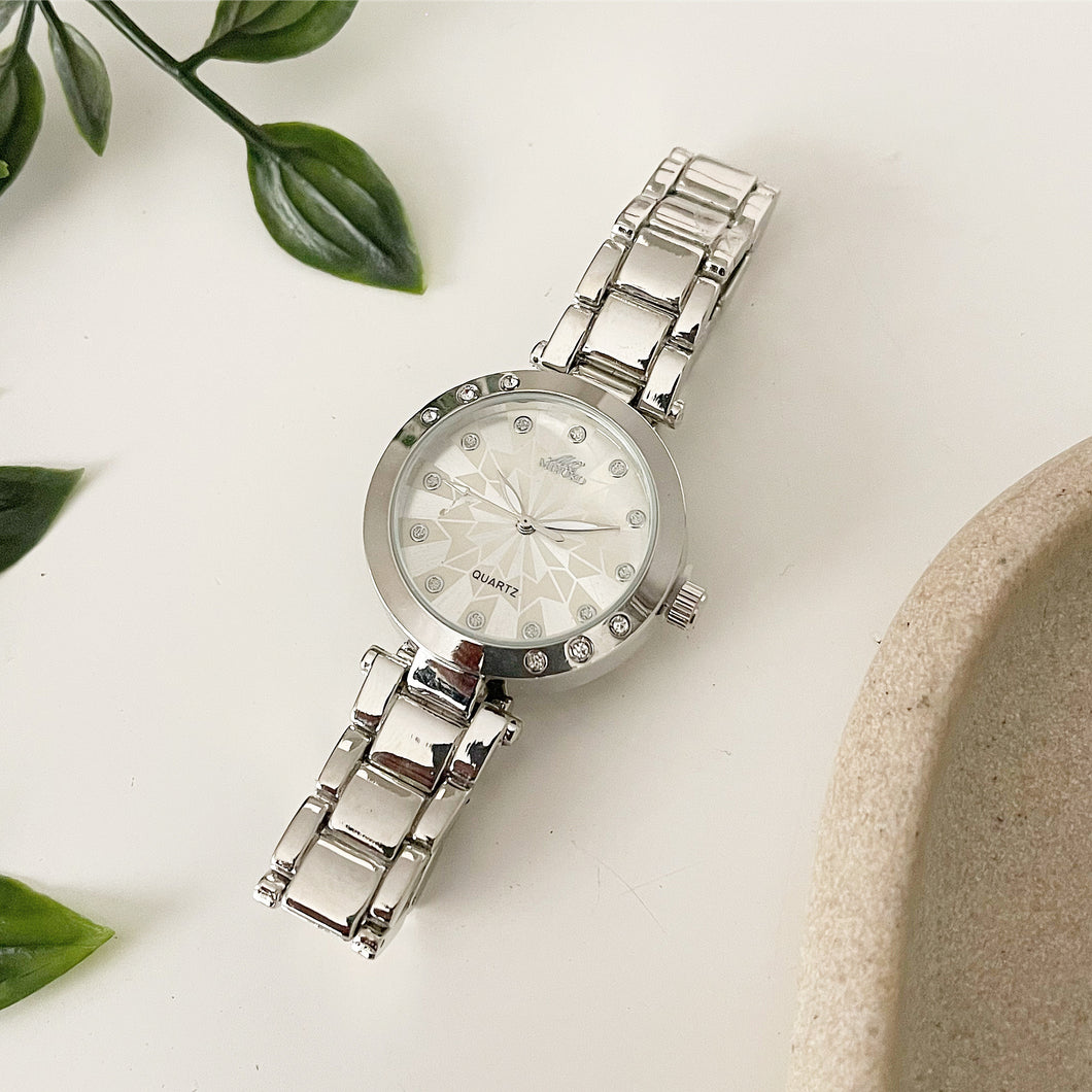 Silver White Azura Metal Watch