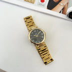 Gold Black Diaries Metal Watch