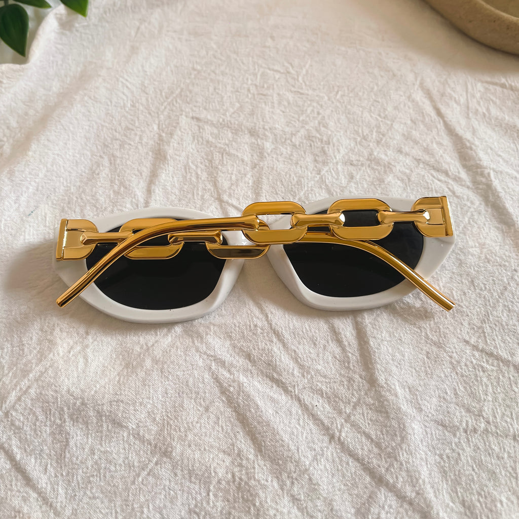White Emeralda Sunglasses