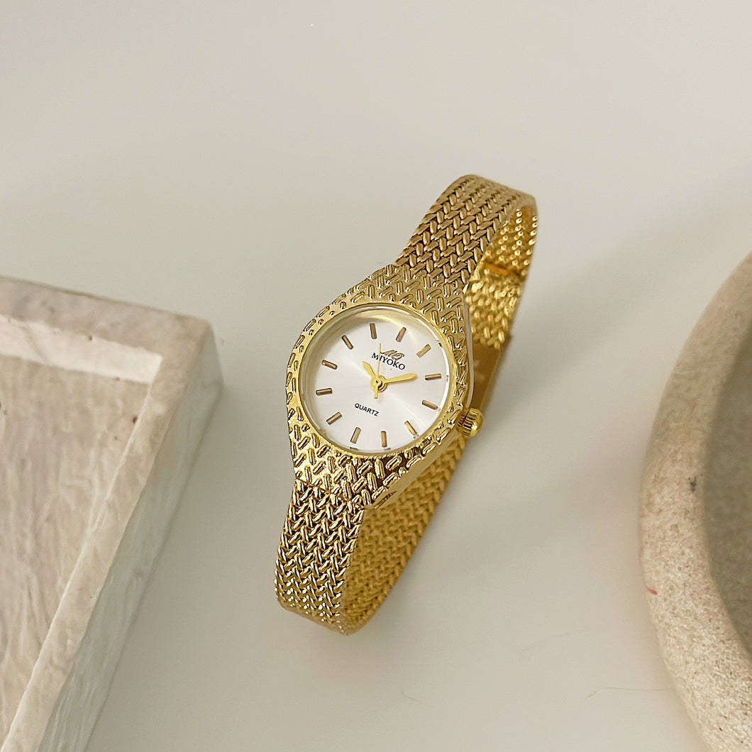 Gold X White Old Money Charm Metal Watch