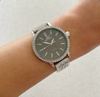 Silver Black Girly Girl Metal Watch
