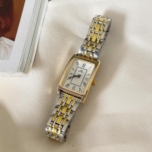 Mixed Gold White Charming Metal Watch