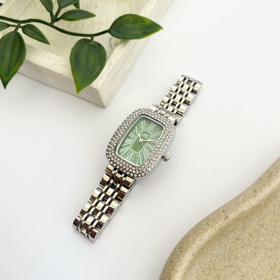 Silver Green Nova Metal Watch