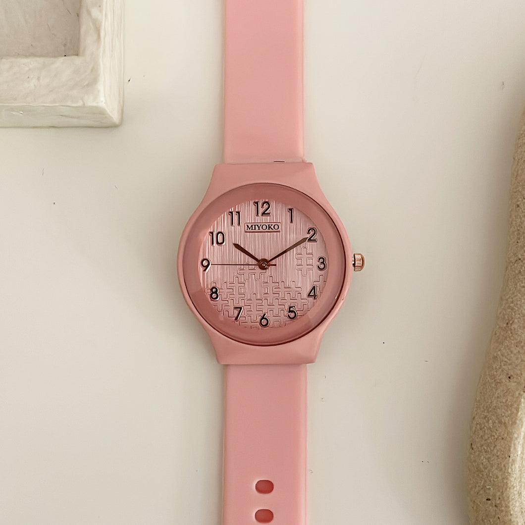 Pink Practical Rubber Watch