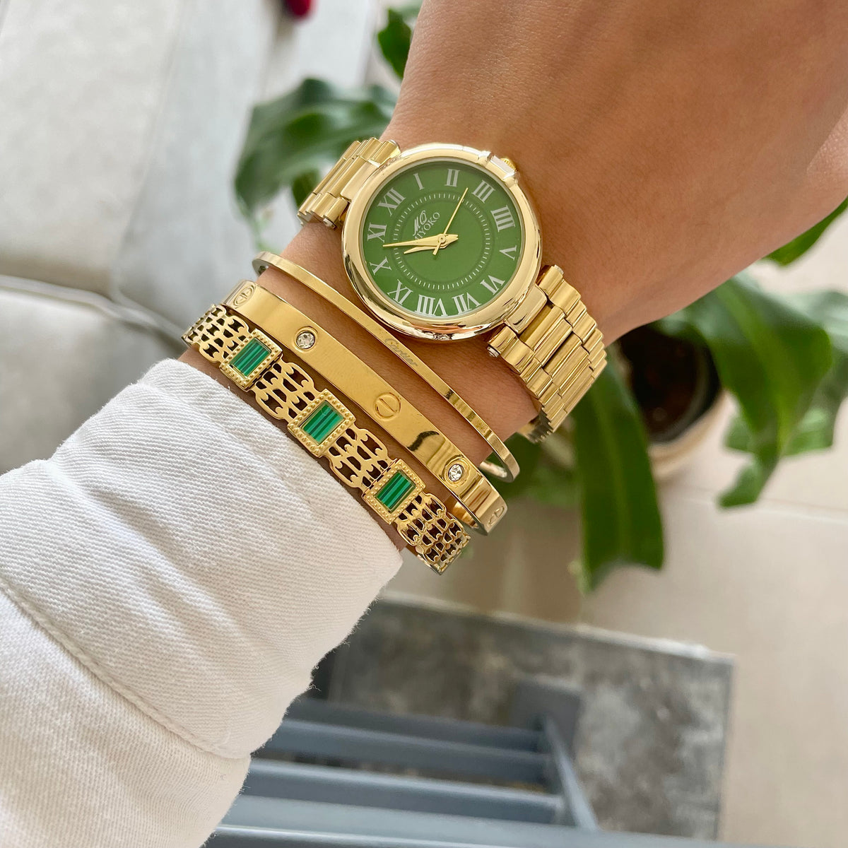 Emerald Green Giant Gold Set