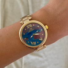 Load image into Gallery viewer, Gold Blue Lunelle Metal Watch
