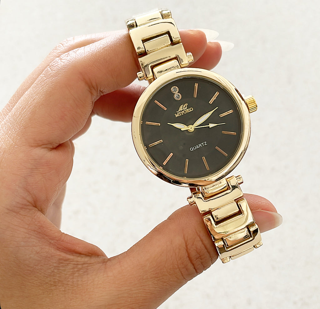 Gold X Black Elle Metal Watch