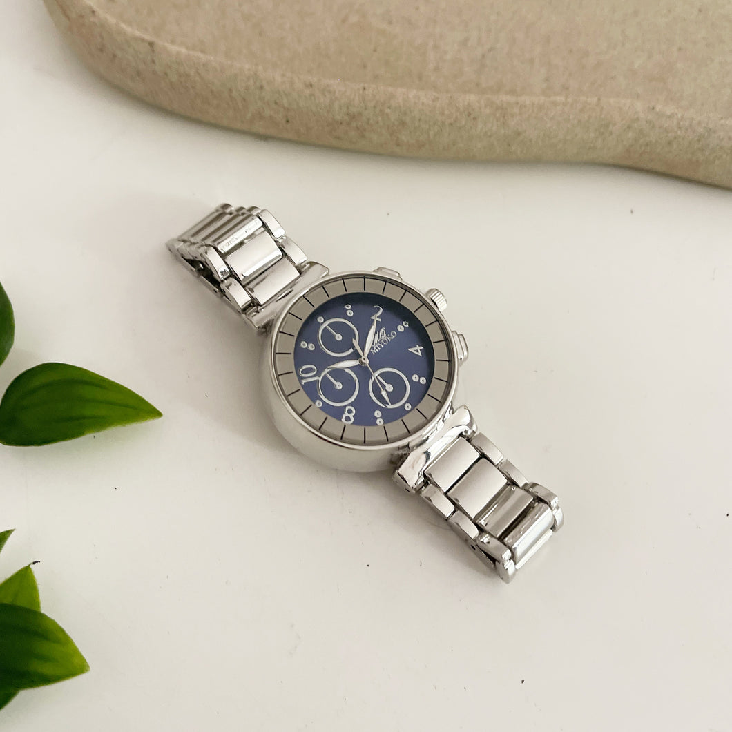 Silver Blue Milan Metal Watch