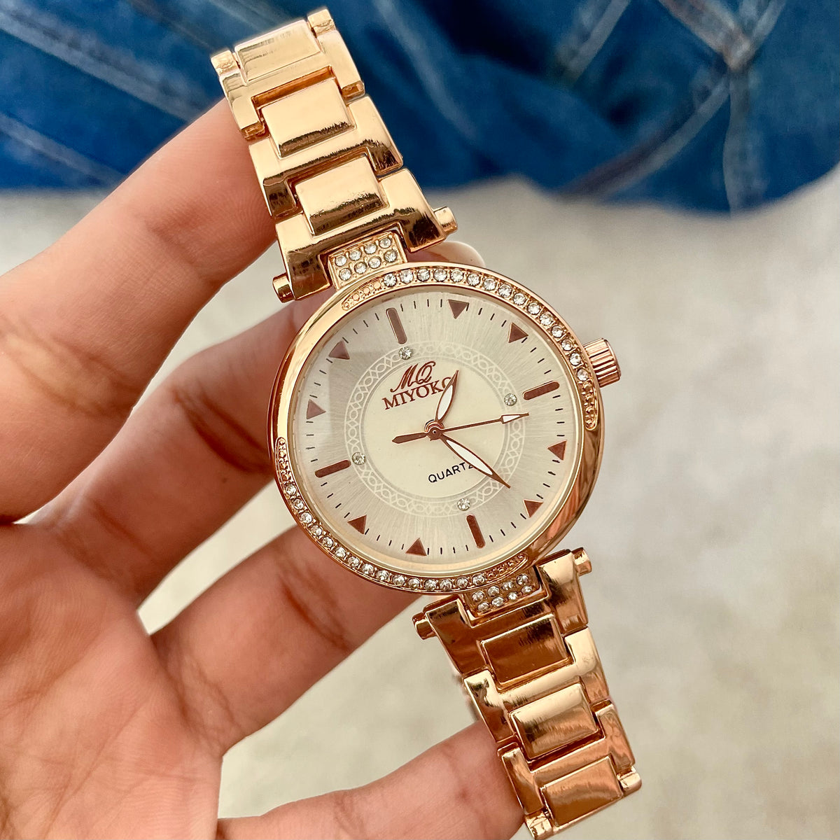 Rose gold White Liora Metal Watch