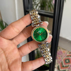Mixed Green Orbit Metal Watch