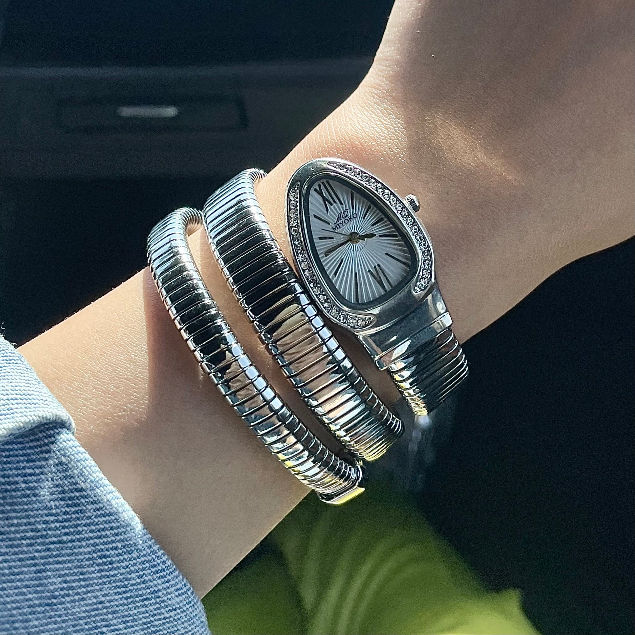 Silver X White Sneaky Metal Watch