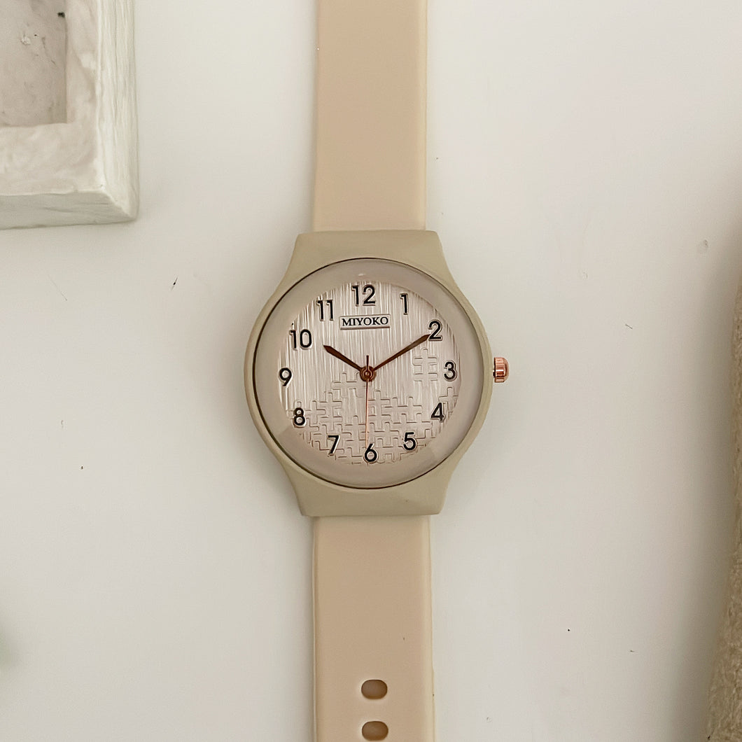 Beige Practical Rubber Watch