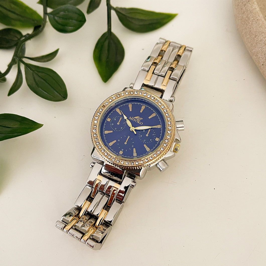 Mixed Blue Capri Metal Watch