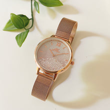 Load image into Gallery viewer, Rosegold Pink Sparkles Metal Watch
