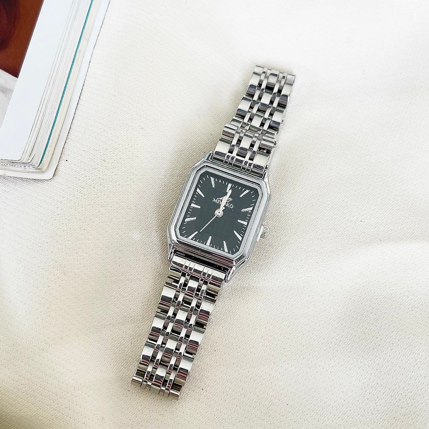 Silver Black Belmont Metal Watch