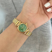 Load image into Gallery viewer, Gold Green Onyxa Metal Watch
