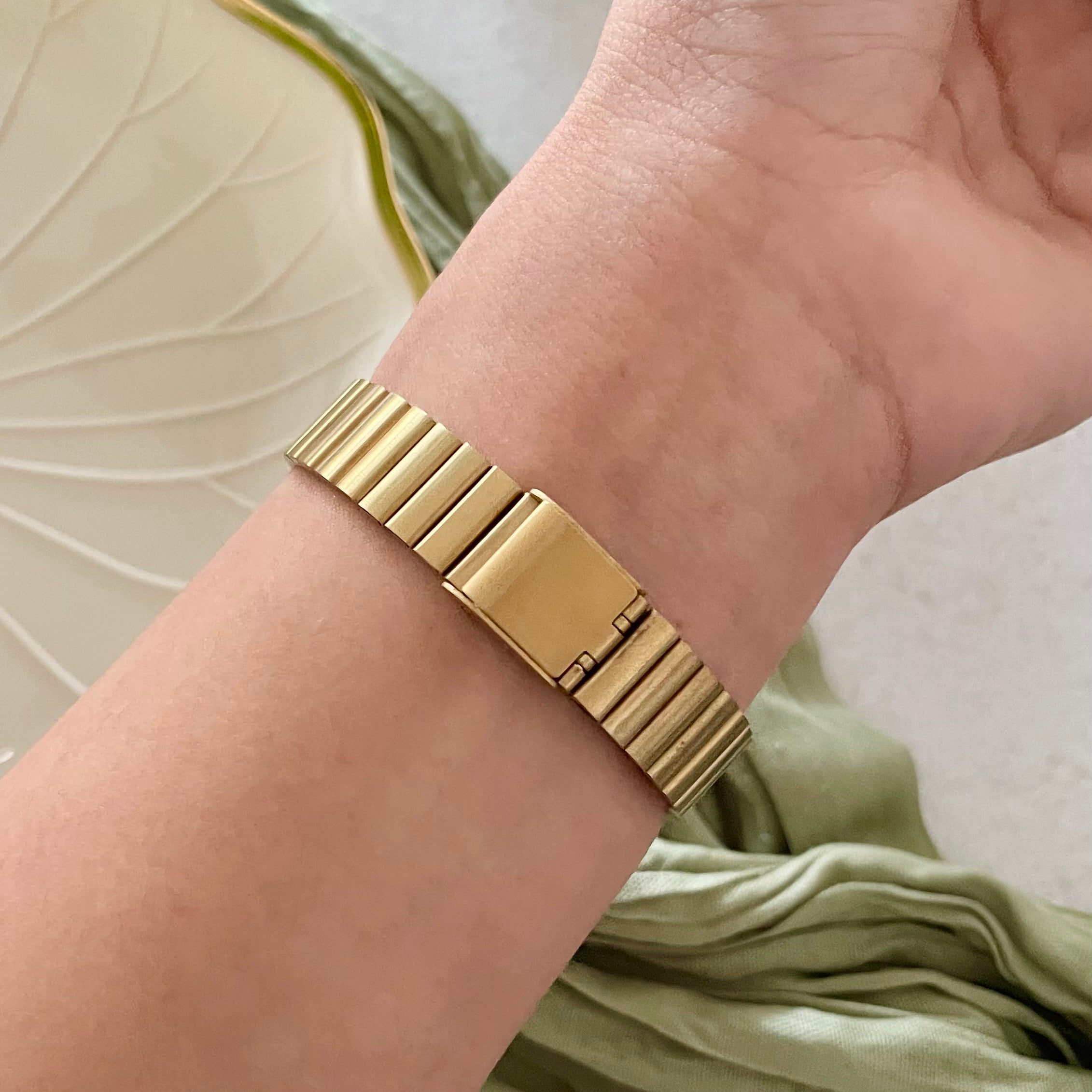 Gold White Miyoko Classic Petite Tank Metal Watch